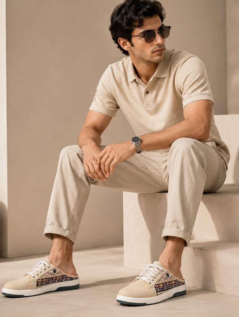 men printed slip on casual shoes - 22542085 -  Standard Image - 3