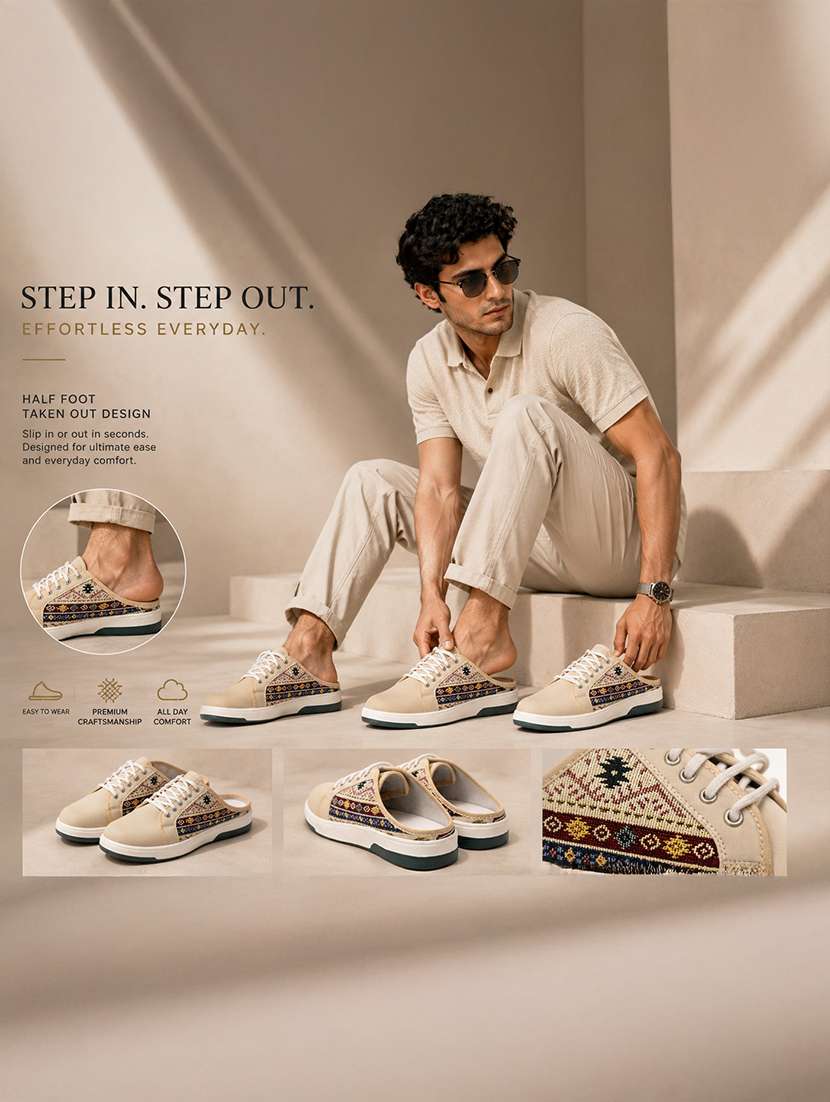 men printed slip on casual shoes - 22542085 -  Standard Image - 5