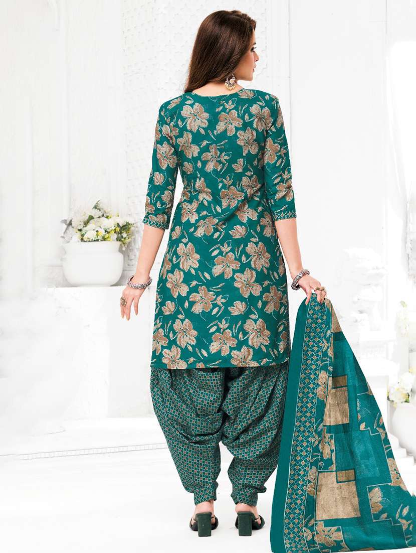 women printed three quarter sleeve kurta patiala with dupatta set - 22542111 -  Standard Image - 3