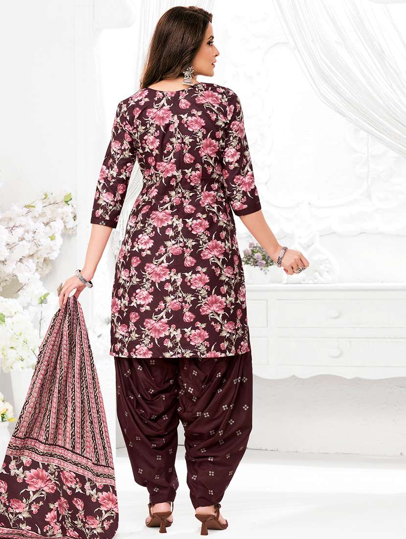 women printed three quarter sleeve kurta patiala with dupatta set - 22542115 -  Standard Image - 3