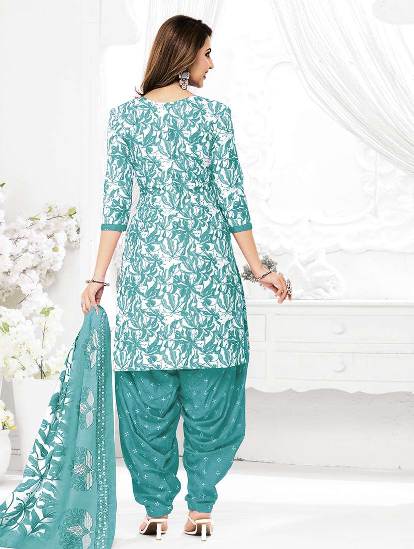 Women Printed Three Quarter Sleeve Kurta Patiala With Dupatta Set - 22542116 -  Standard Image - 3