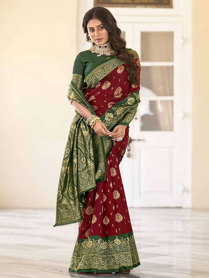 women self design banarasi saree with blouse - 22542153 -  Standard Image - 3