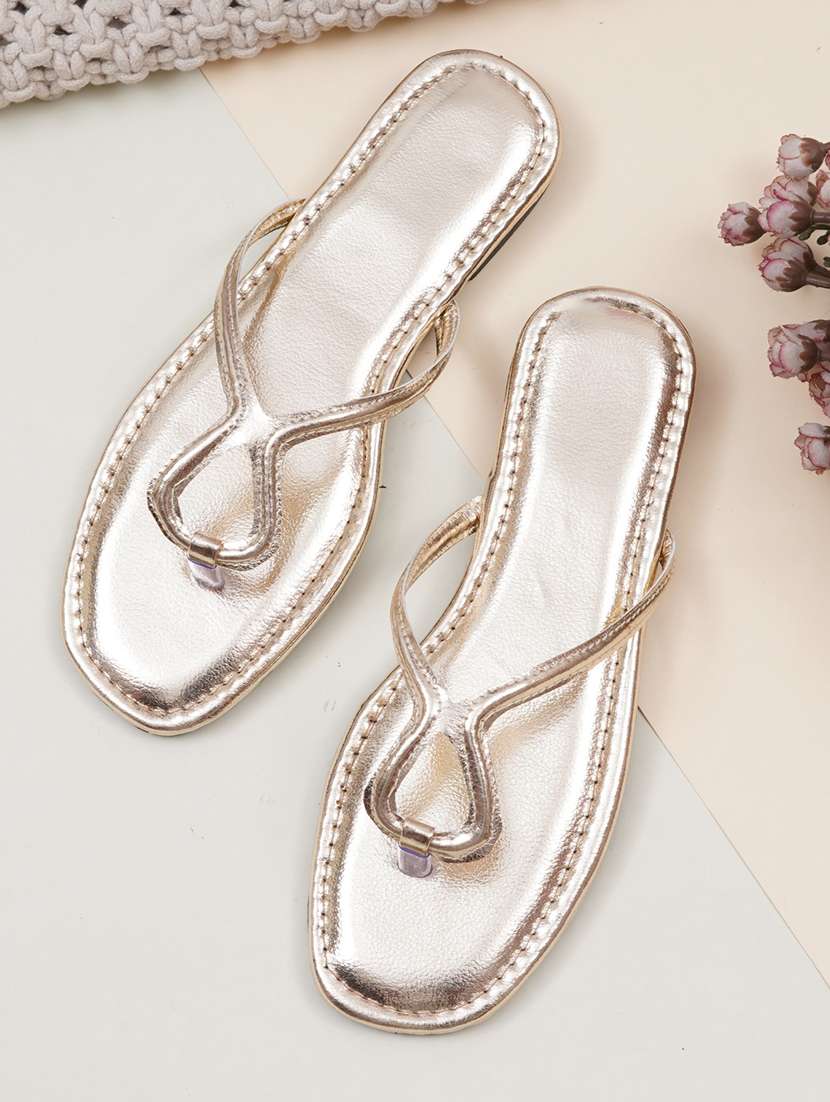 women embellished  toe separator flats