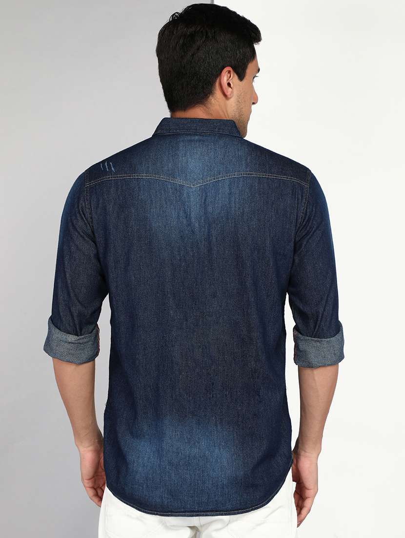 Men Solid Collared Regular Fit Shirt - 22542181 -  Standard Image - 3