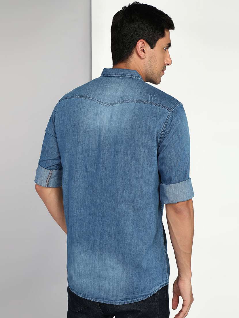 men solid collared regular fit shirt - 22542182 -  Standard Image - 3
