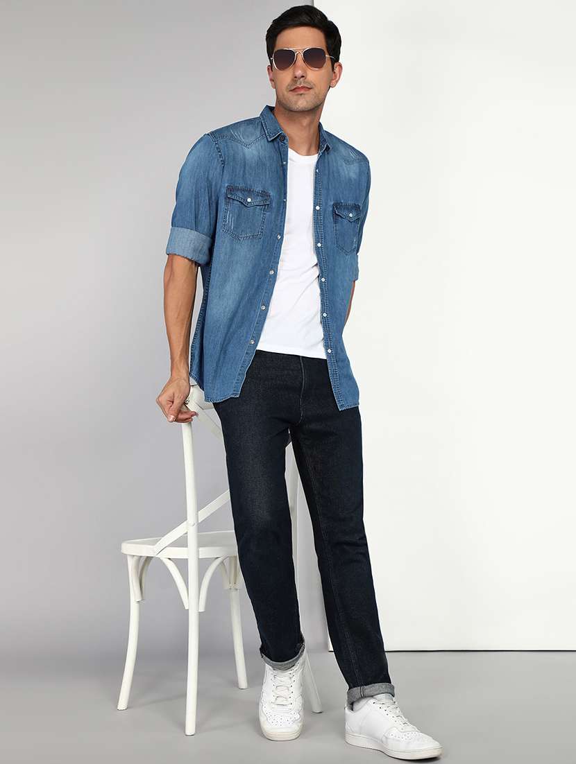 men solid collared regular fit shirt - 22542182 -  Standard Image - 5