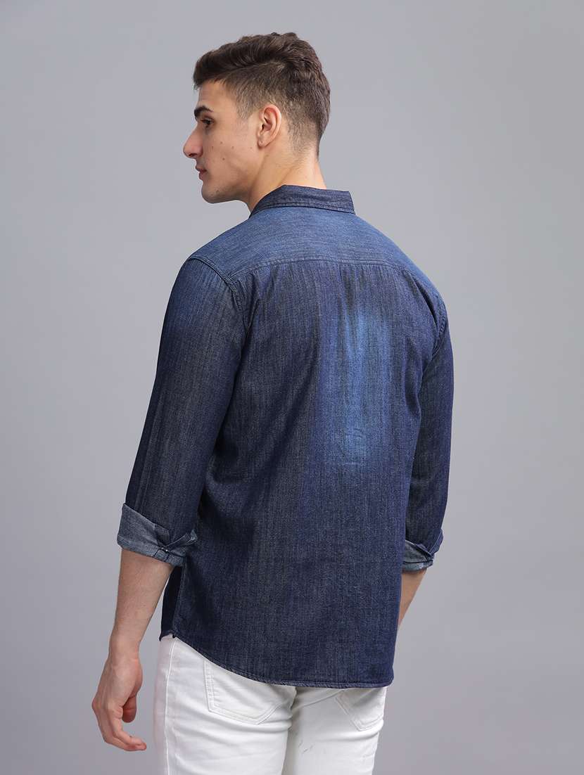 Men Solid Collared Regular Fit Shirt - 22542189 -  Standard Image - 3