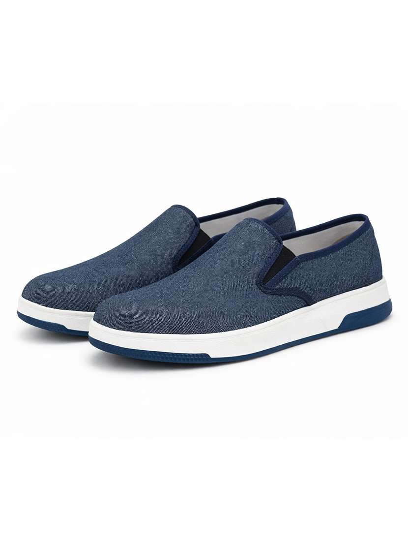 men solid slip on casual shoes