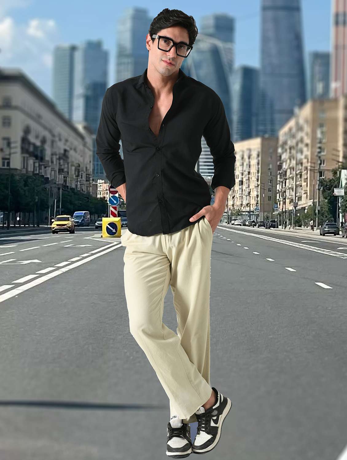 men solid collared slim fit casual shirt - 22542296 -  Standard Image - 3