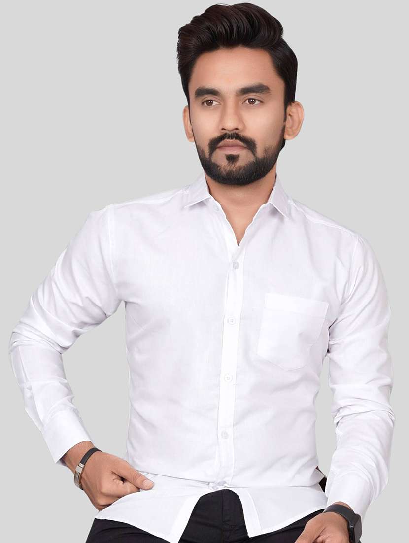 men solid collared slim fit casual shirt