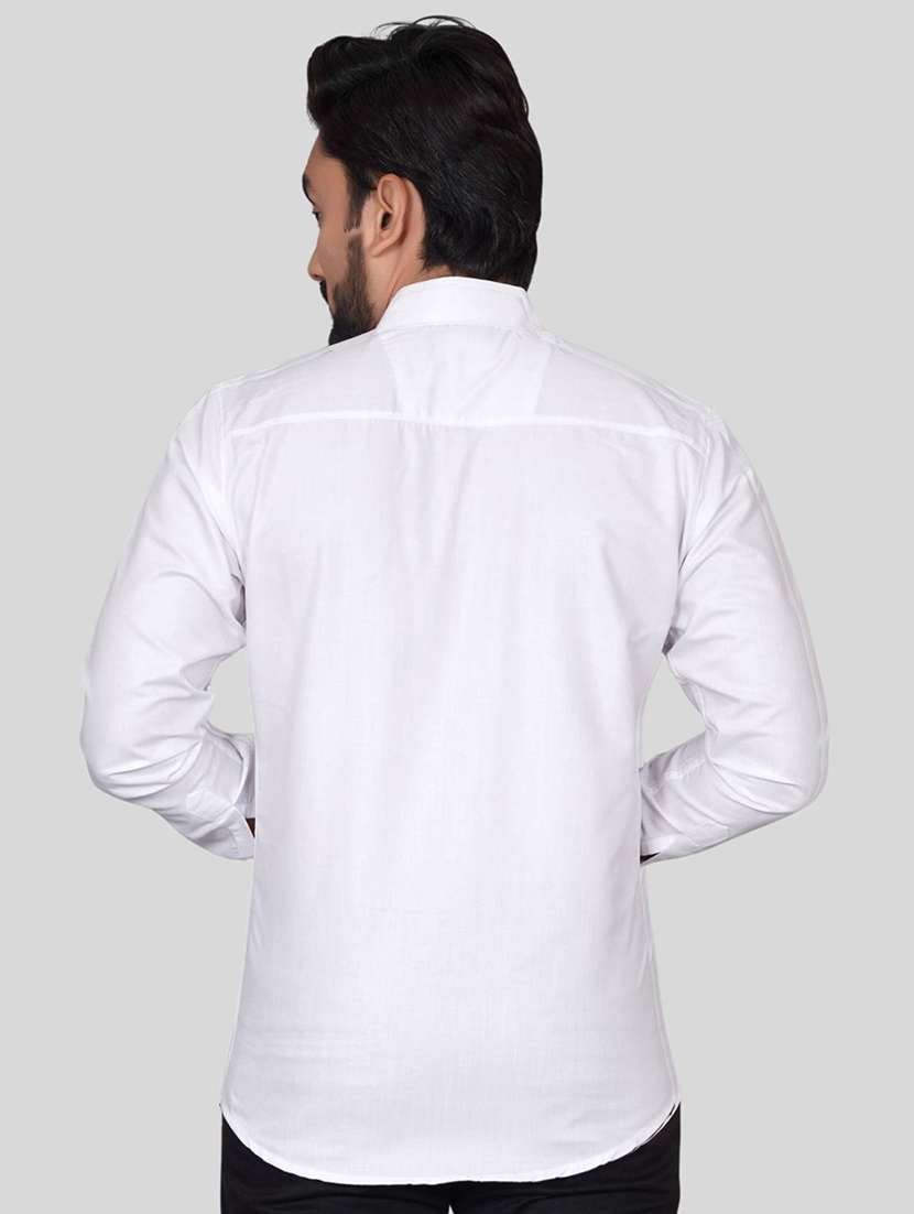men solid collared slim fit casual shirt - 22542568 -  Standard Image - 3