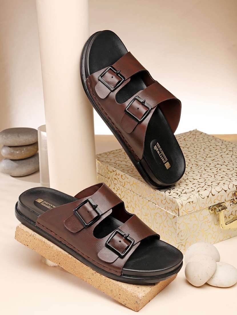 men solid slip on sandal