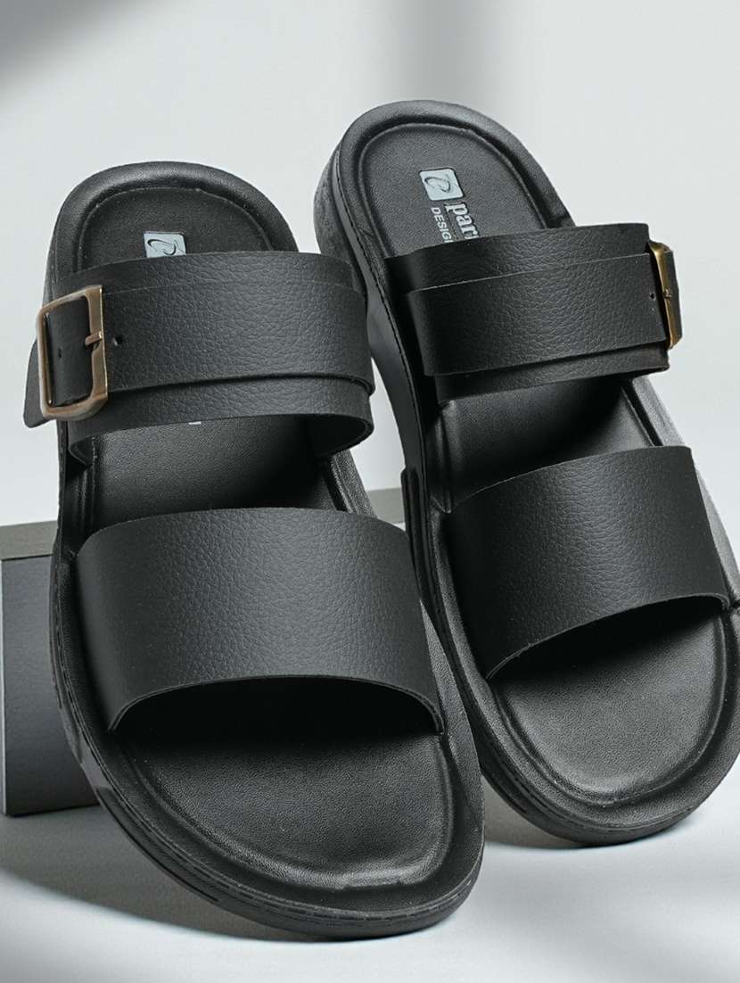 men solid slip on sandal