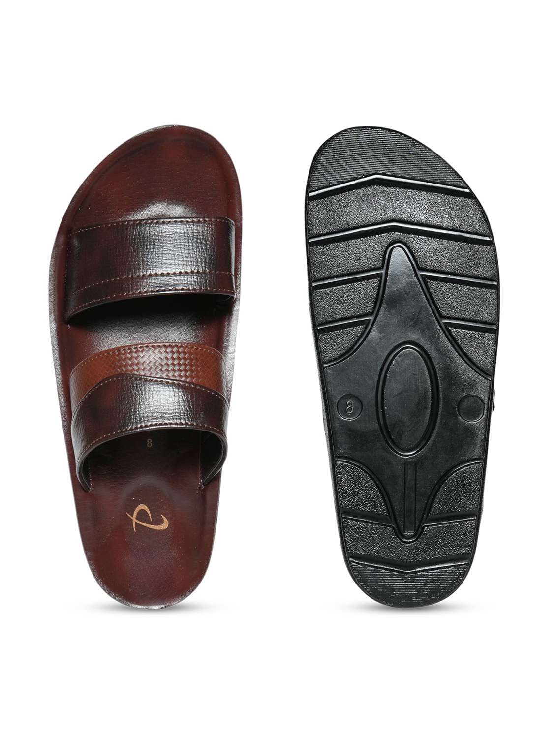 men brown slip on sandal - 22542716 -  Standard Image - 5
