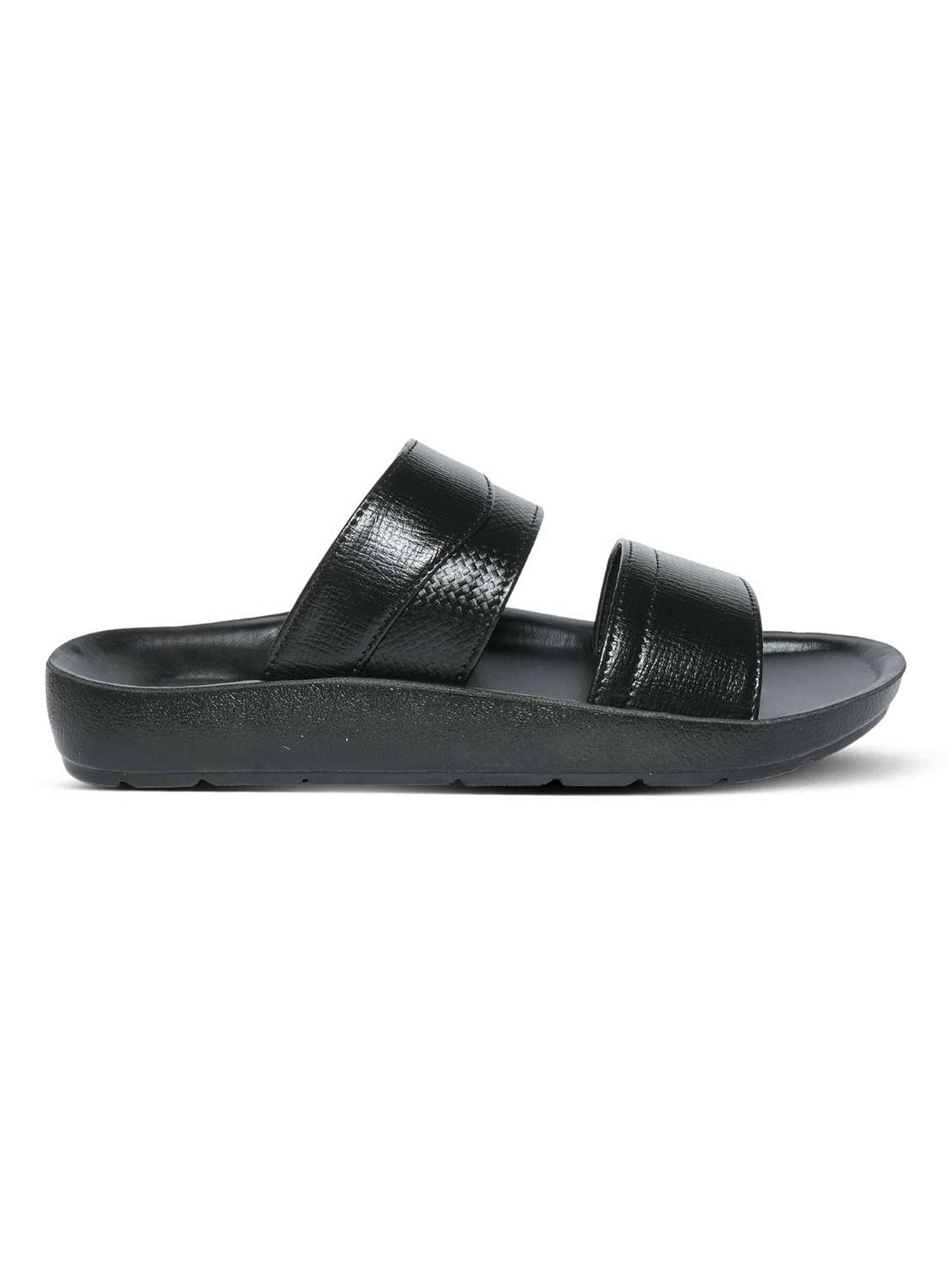 Men Black Slip On Sandal - 22542717 -  Standard Image - 3