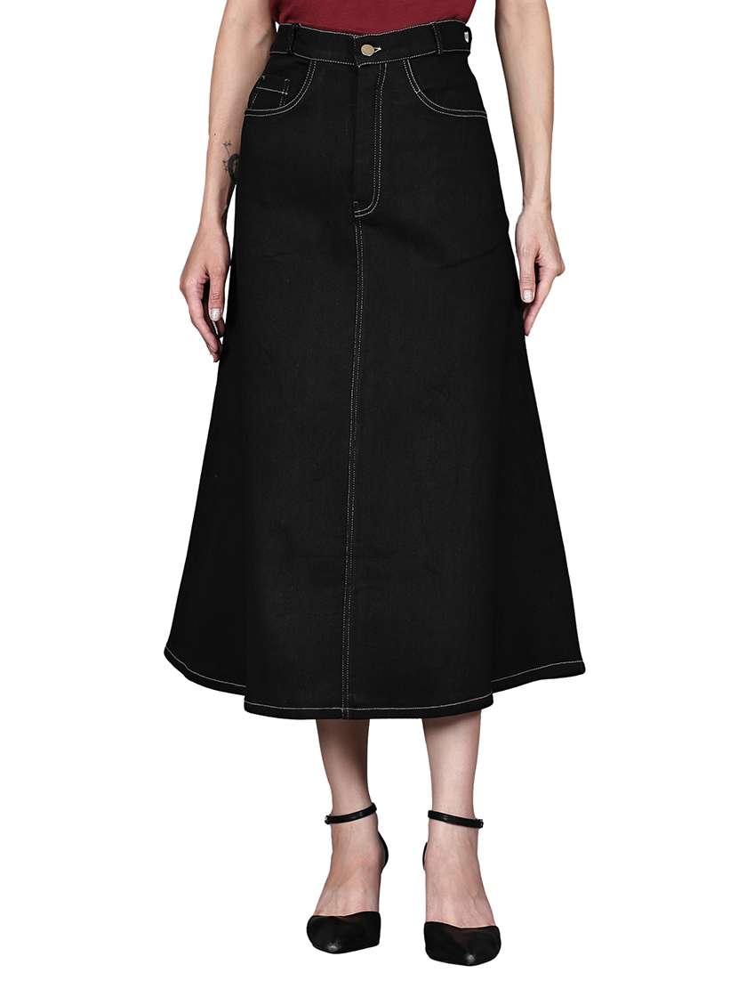 black denim aline skirts