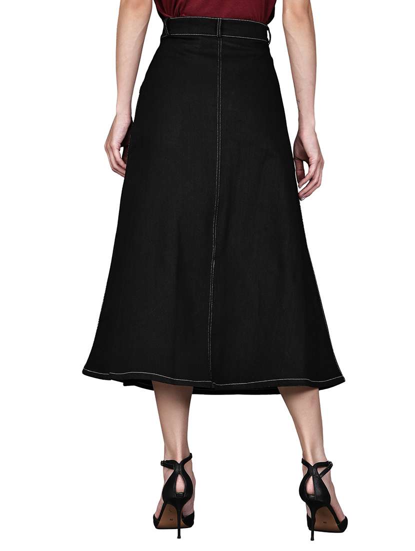 black denim aline skirts - 22542750 -  Standard Image - 3