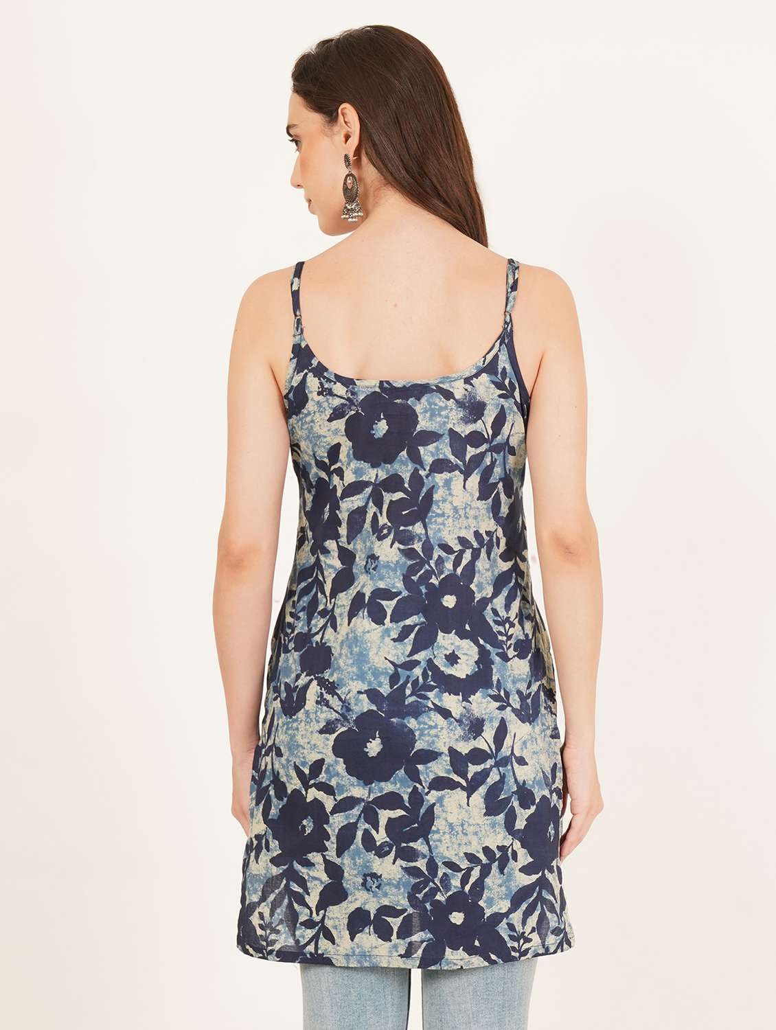 women printed shoulder strap straight kurti - 22542767 -  Standard Image - 3