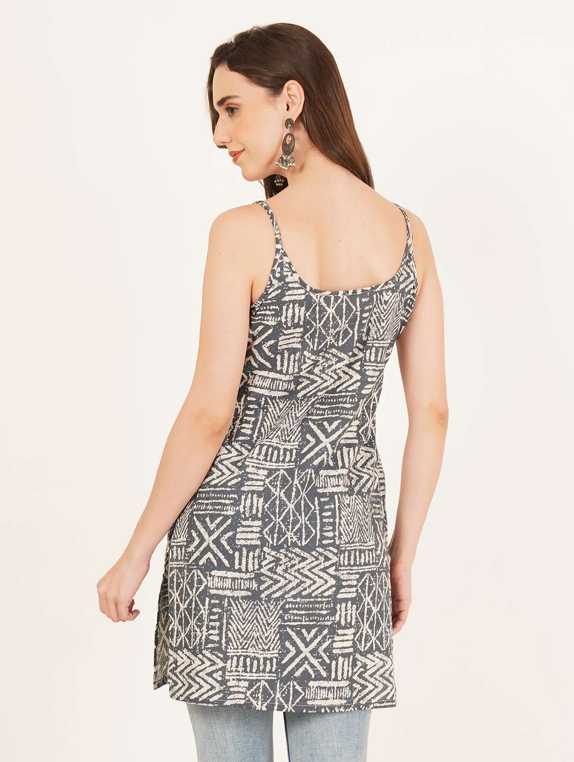women printed shoulder strap straight kurti - 22542770 -  Standard Image - 3