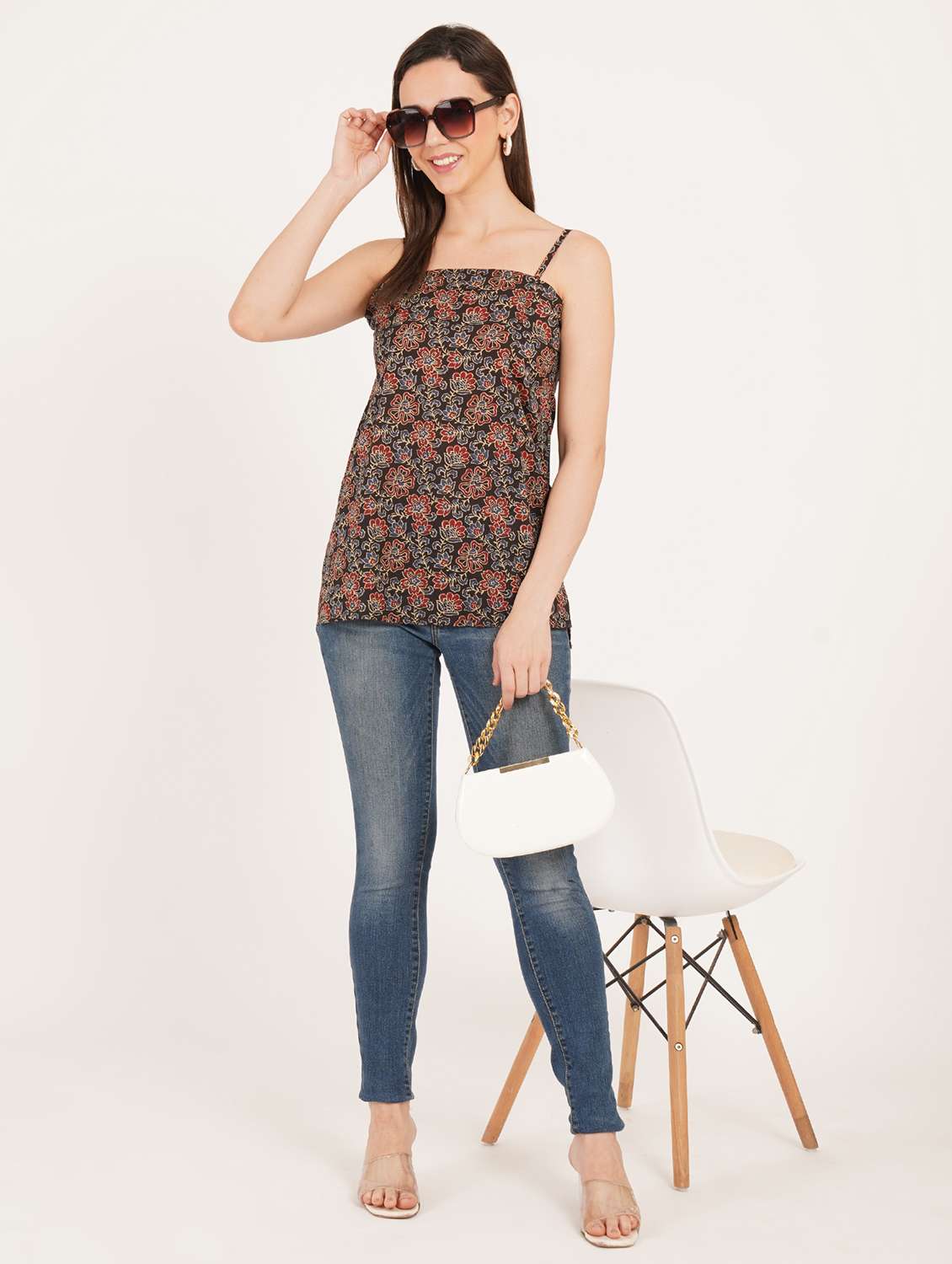 Women Printed Shoulder Strap Straight Kurti - 22542775 -  Standard Image - 5