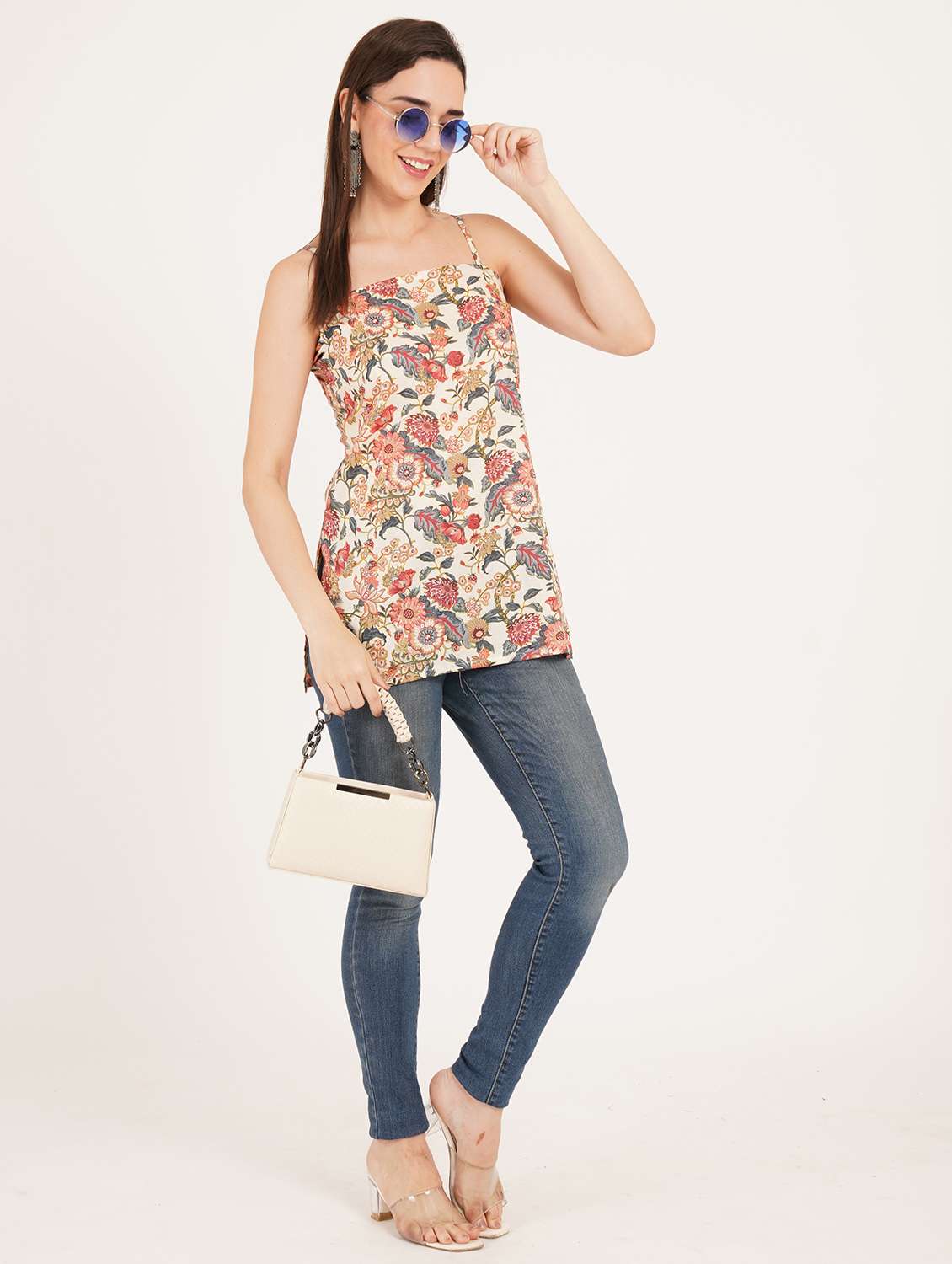 Women Printed Shoulder Strap Straight Kurti - 22542776 -  Standard Image - 5