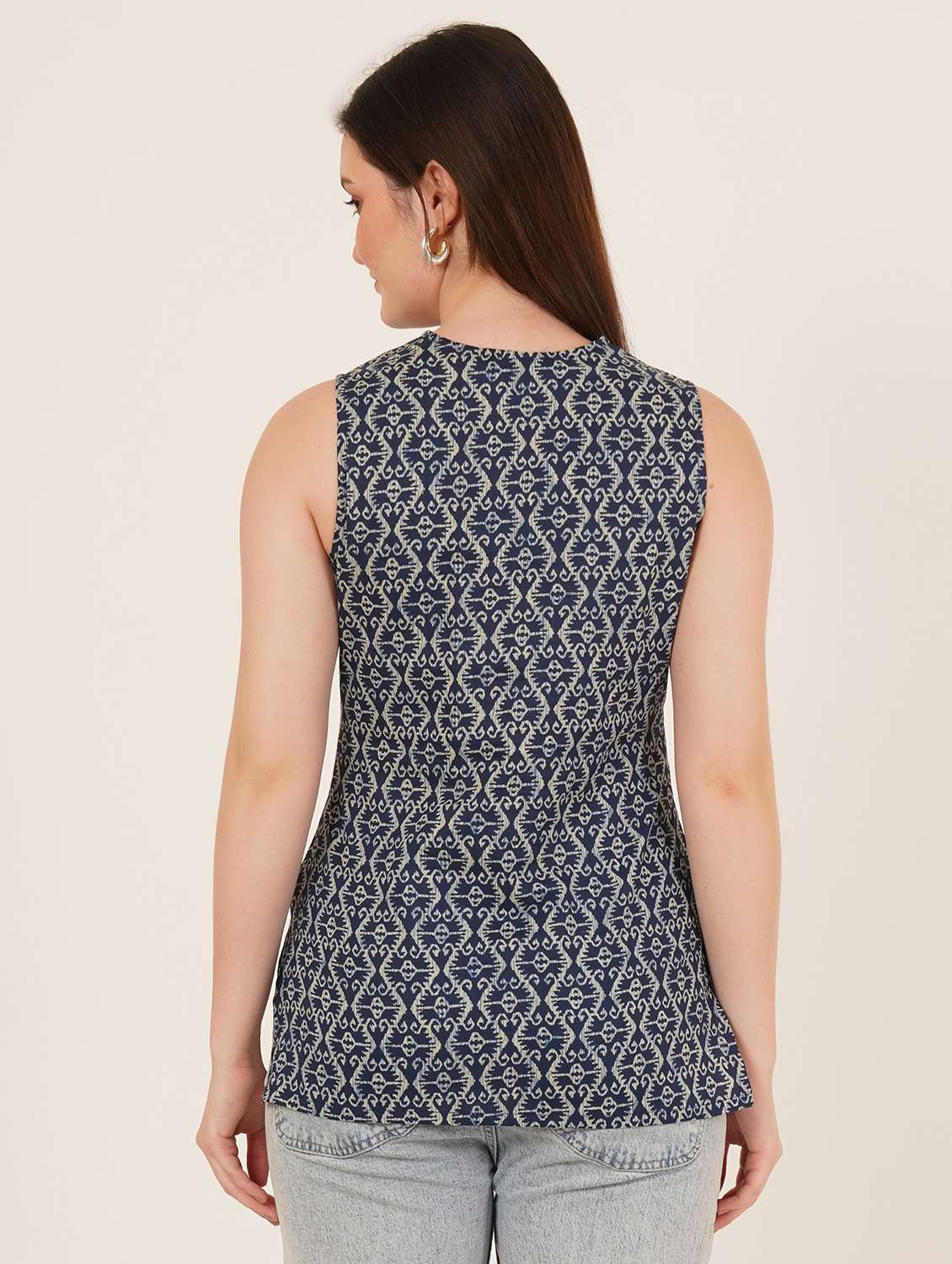 women printed sleeveless straight kurti - 22542888 -  Standard Image - 3
