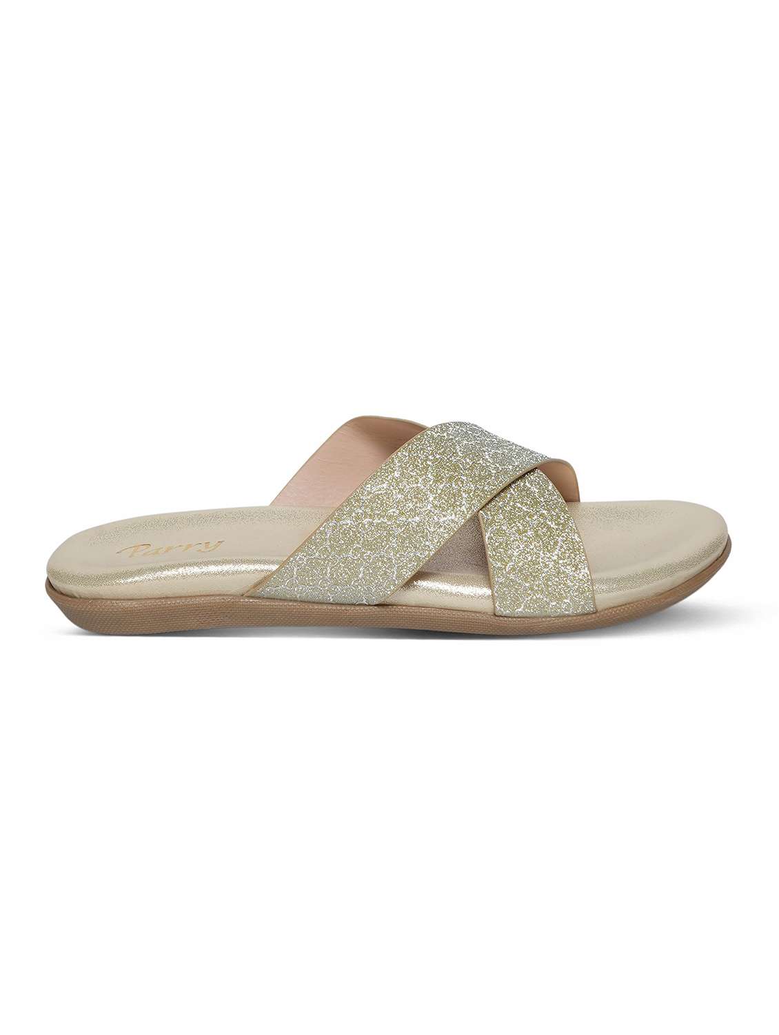 Women Gold Slip On Sandal - 22543062 -  Standard Image - 3