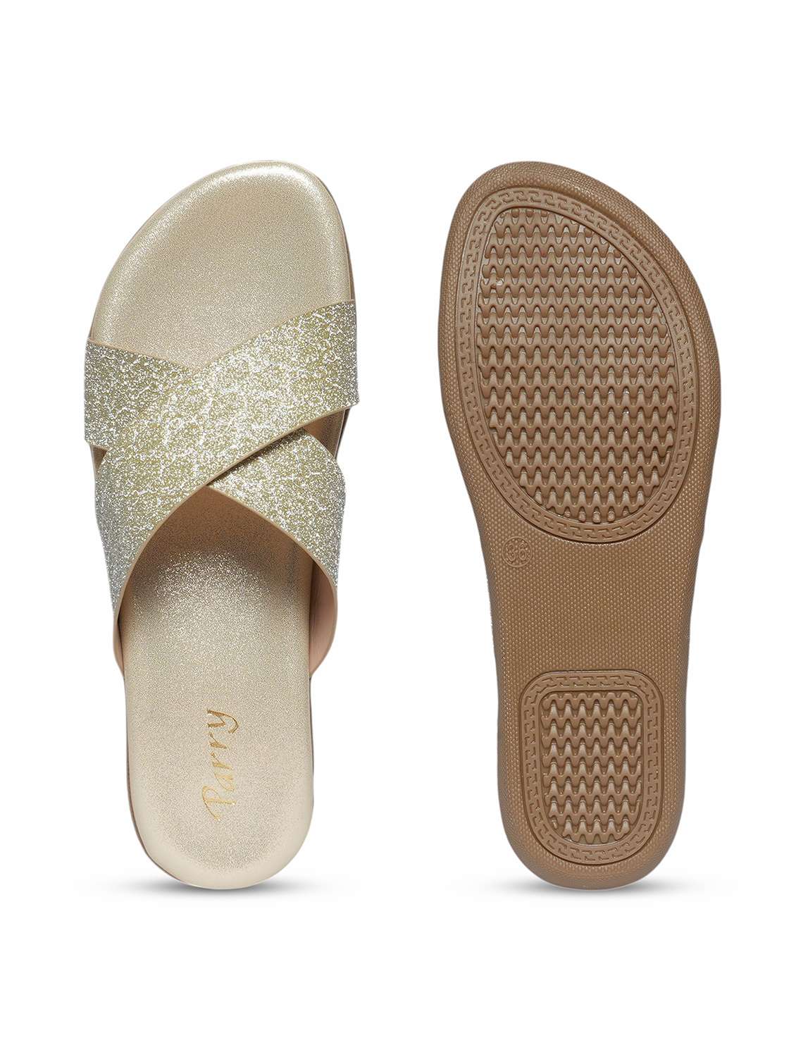 Women Gold Slip On Sandal - 22543062 -  Standard Image - 5