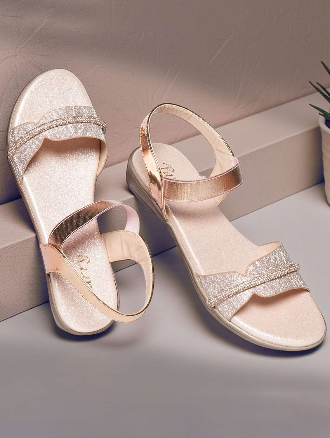 women embellished ankle strap sandal