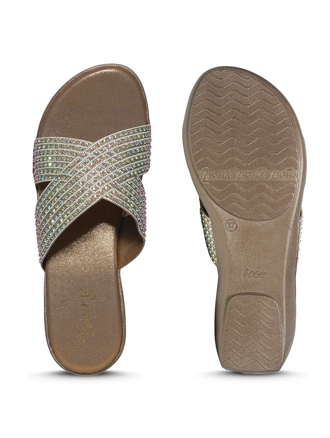 women copper slip on sandal - 22543072 -  Standard Image - 5