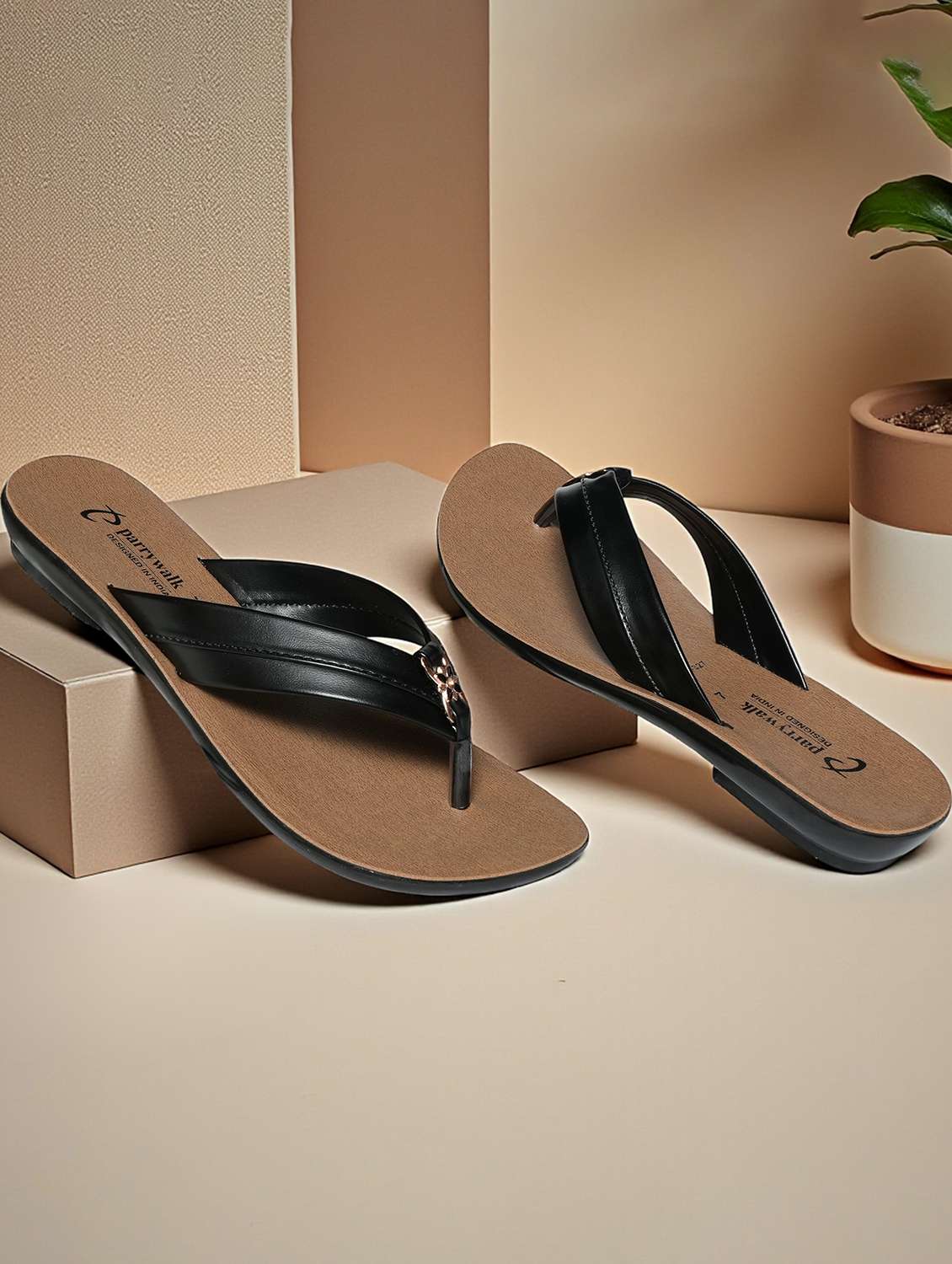 black pu slip on sandals