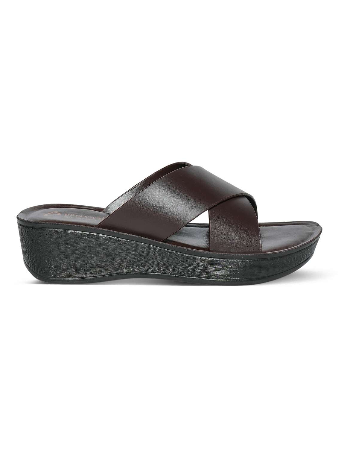 women brown slip on wedge - 22543119 -  Standard Image - 3