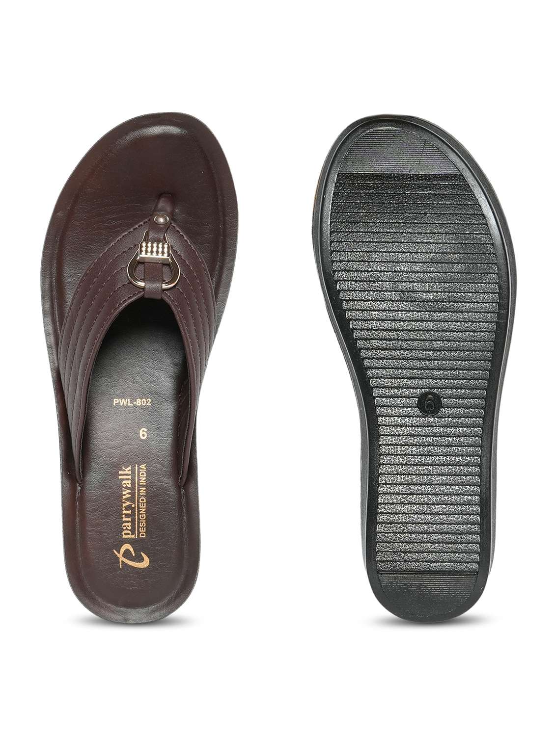 women brown toe separator wedge - 22543120 -  Standard Image - 5