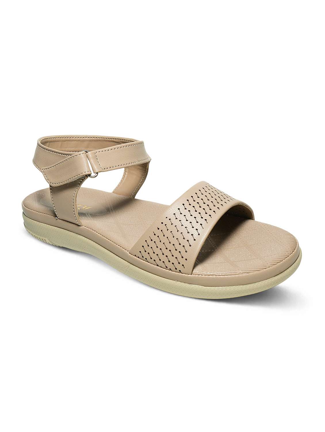 women beige ankle strap sandal
