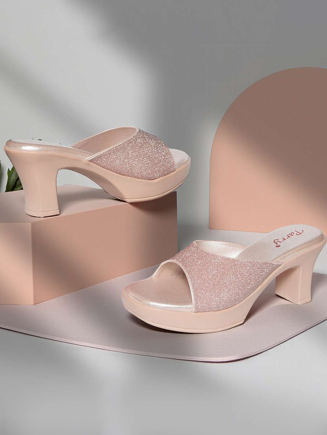 women beige slip on sandal