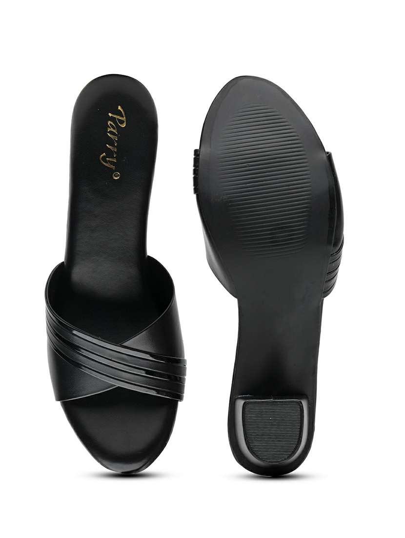 Women Black Slip On Sandal - 22543150 -  Standard Image - 5