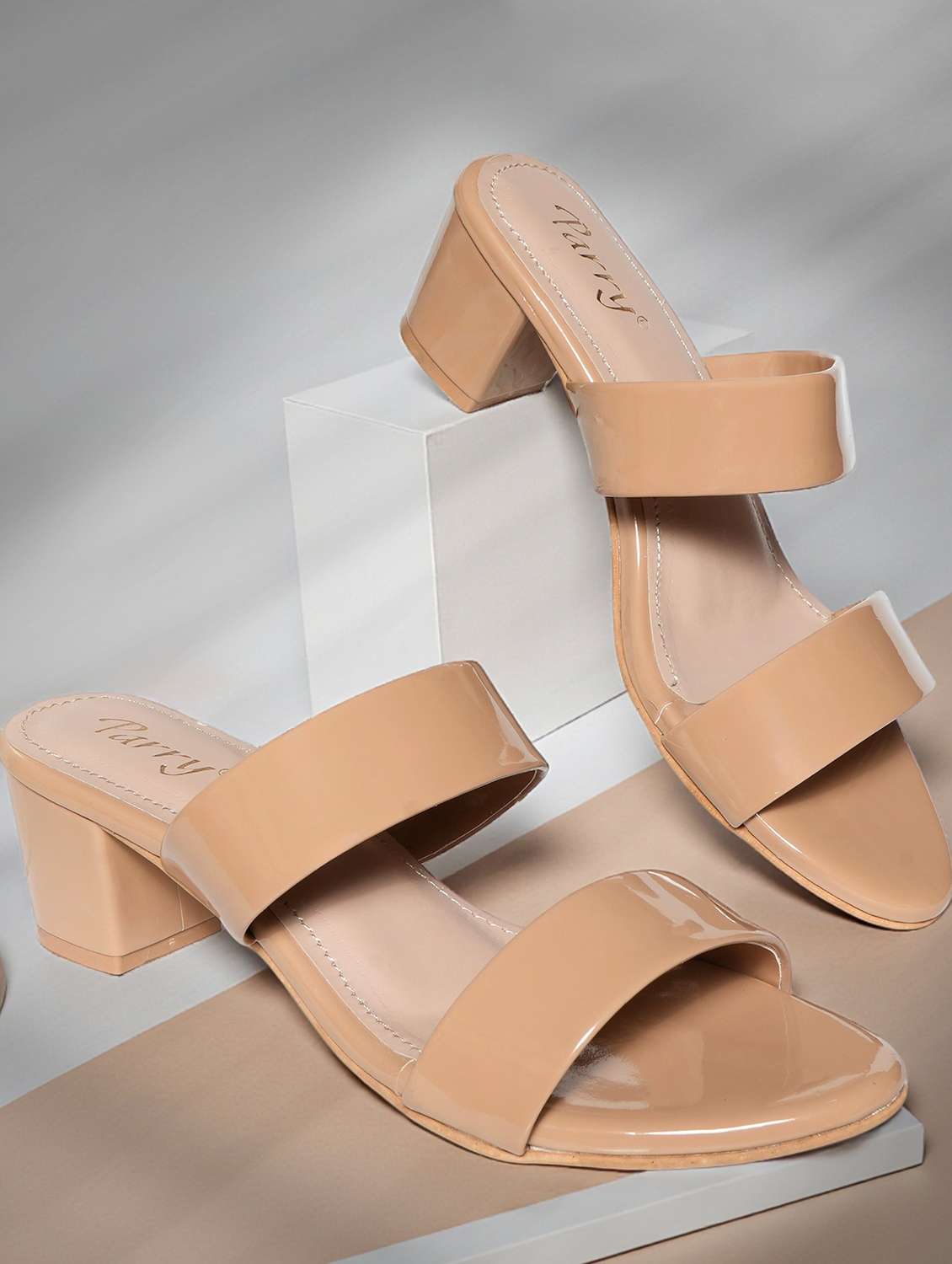 women beige slip on sandal