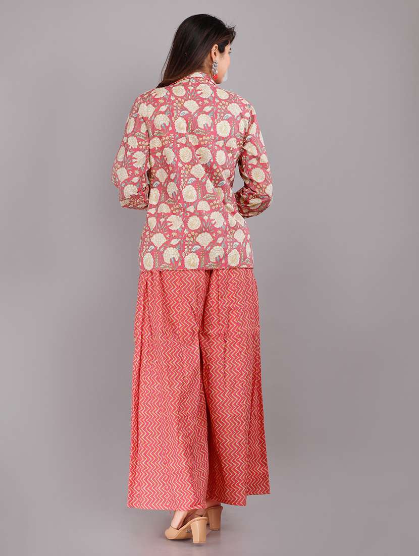 women printed long sleeve fusion set - 22543206 -  Standard Image - 3