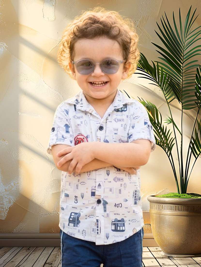 boys printed short sleeves regular shirt