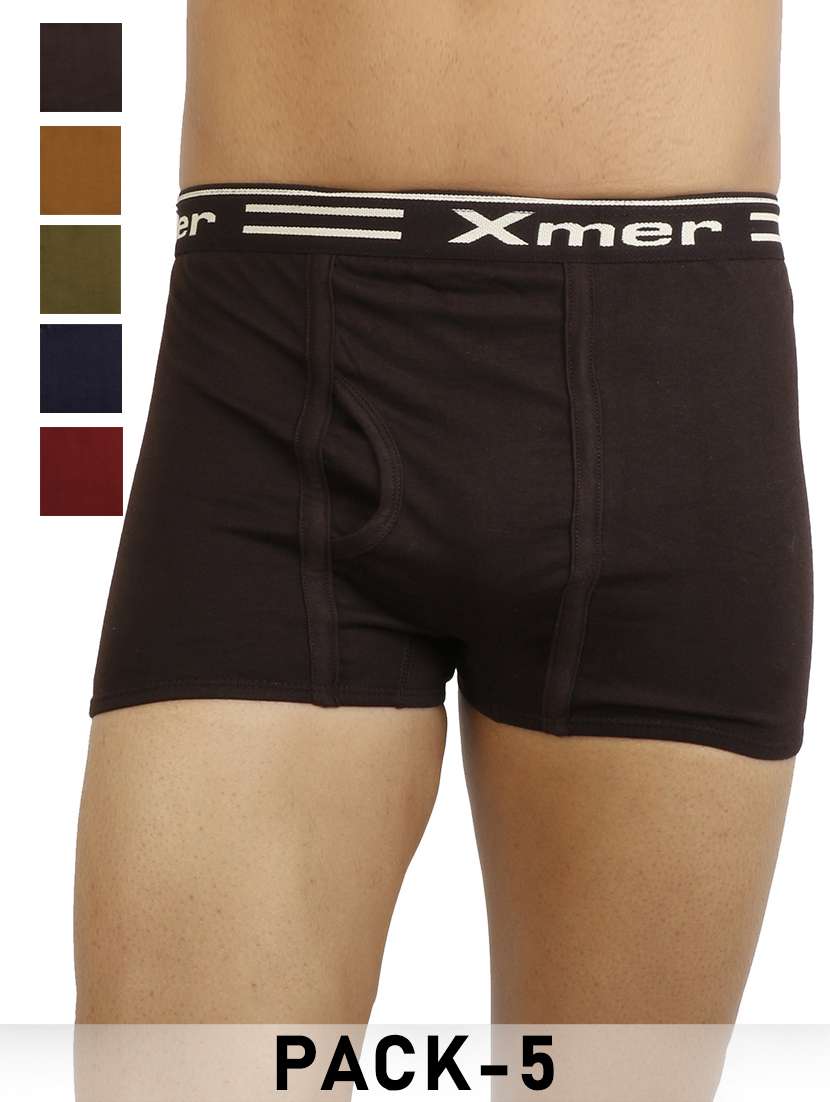 men pack of 5 solid trunks