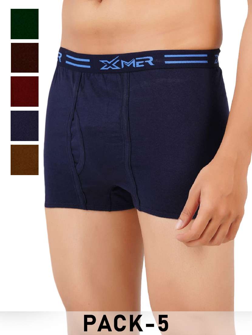 men pack of 5 solid trunks