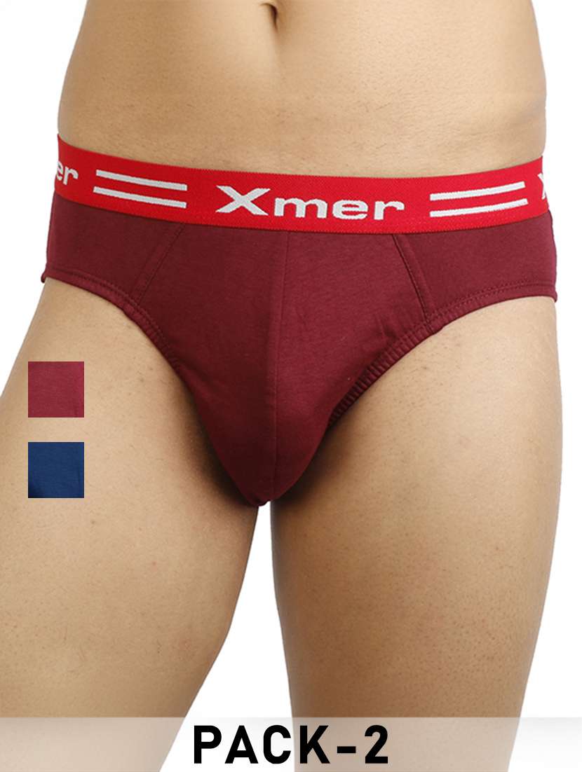 men pack of 2 solid hipster briefs