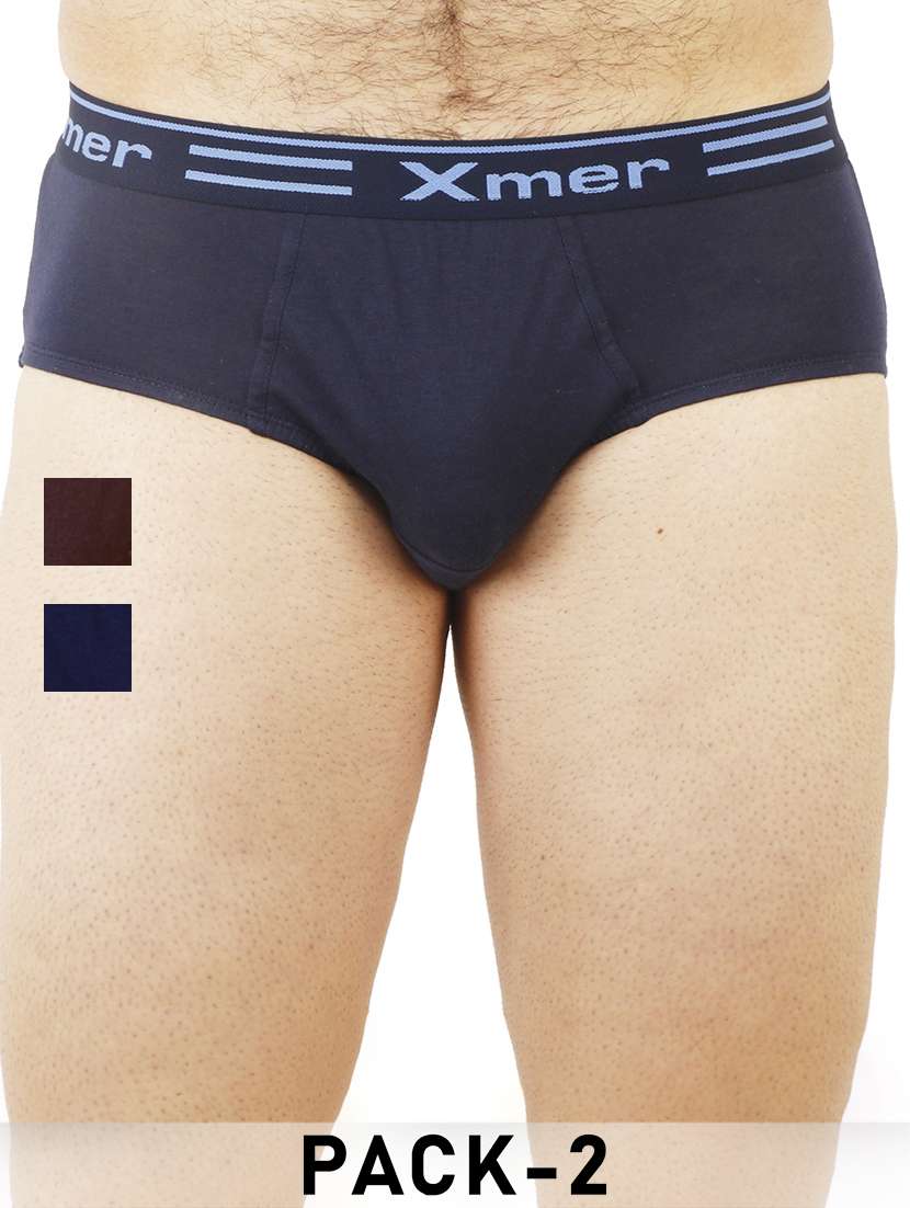 men pack of 2 solid hipster briefs