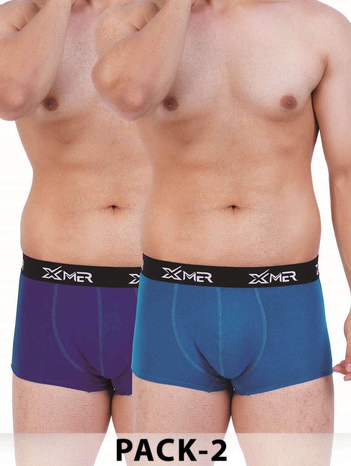 men pack of 2 solid trunk briefs