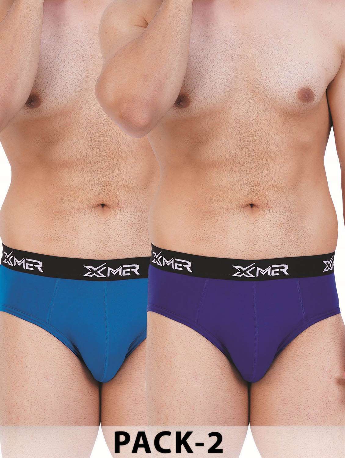 men pack of 2 solid hipster briefs