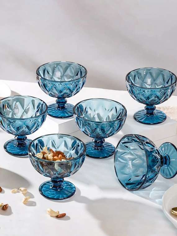 sweezy crystal blue ice cream cup set of 2 (220 ml)