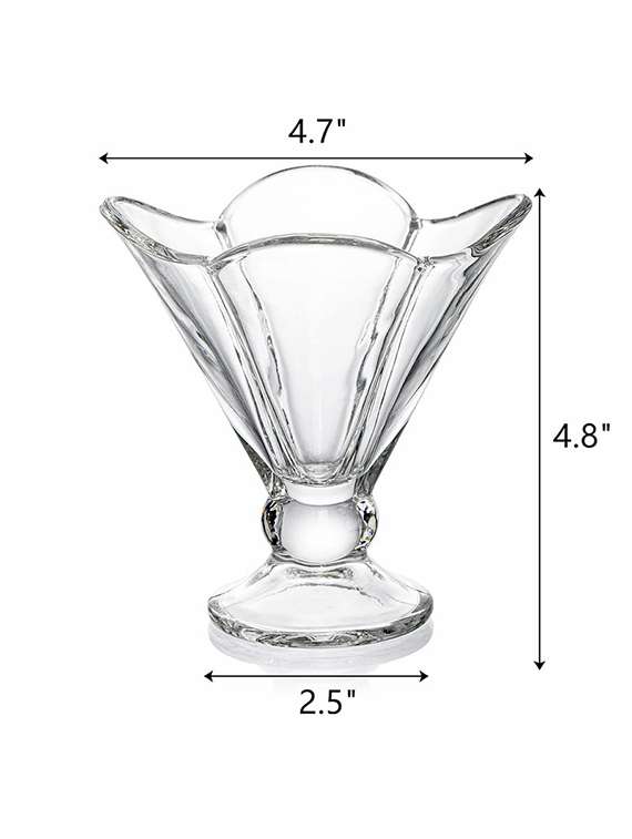 sweezy crystal deep flower ice cream cup set of 3 (175 ml) - 22543747 -  Standard Image - 3