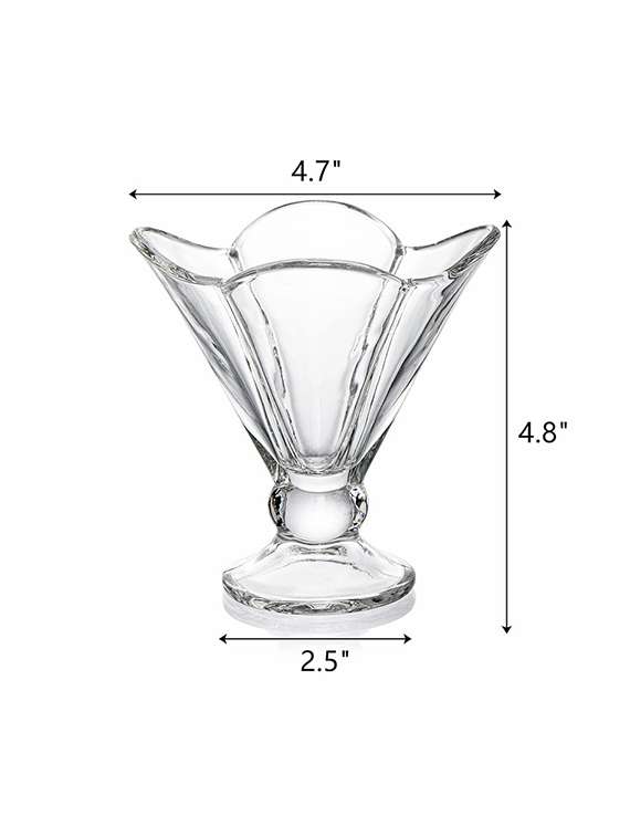 sweezy crystal deep flower ice cream cup set of 3 (175 ml) - 22543748 -  Standard Image - 3