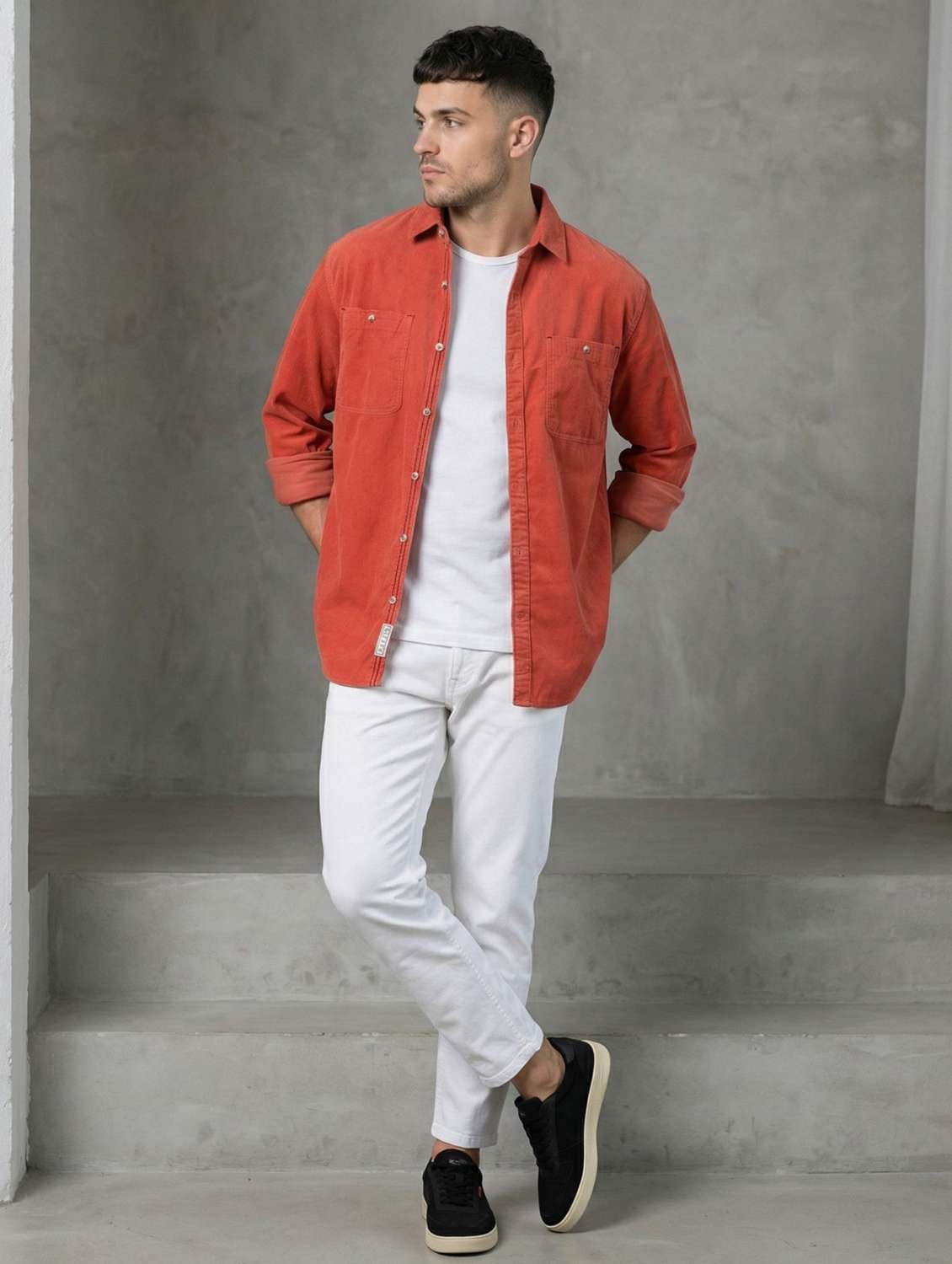 Men Solid Long Sleeve Regular Fit Casual Shirt - 22543768 -  Standard Image - 5