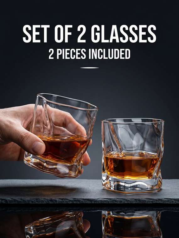 Neutral Glass Whiskey Glasses Set - Dishwasher Safe - 22543817 -  Standard Image - 5